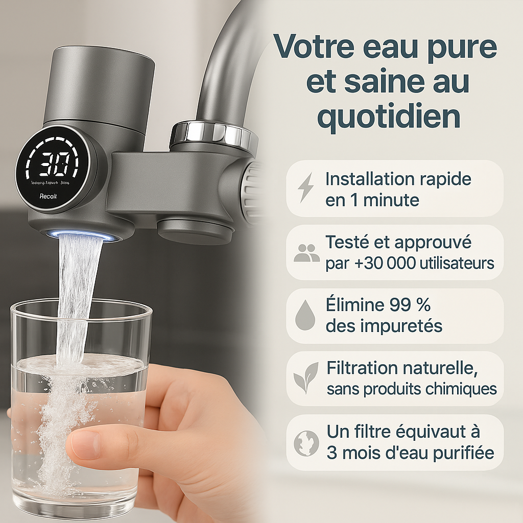 PURIFICATEUR D'EAU A RAYONS UV + 1 FILTRE OFFERT